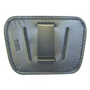 PS Products Ambidextrous Black Leather Belt Slide Holster for Medium to Large Frame Handguns